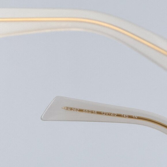 Prada PR26ZS 12V4I2 BRAND NEW Sunglasses Opal Milk Light Brown Oval Women - Picture 9 of 10